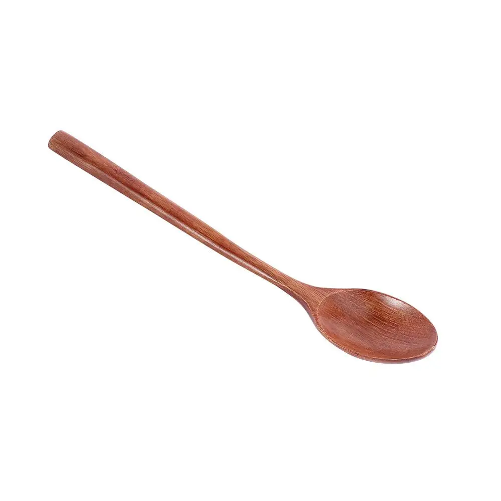 1/6Pcs Wood Soup Spoons for Eating Mixing Stirring Long Handle Spoon Kitchen Utensil