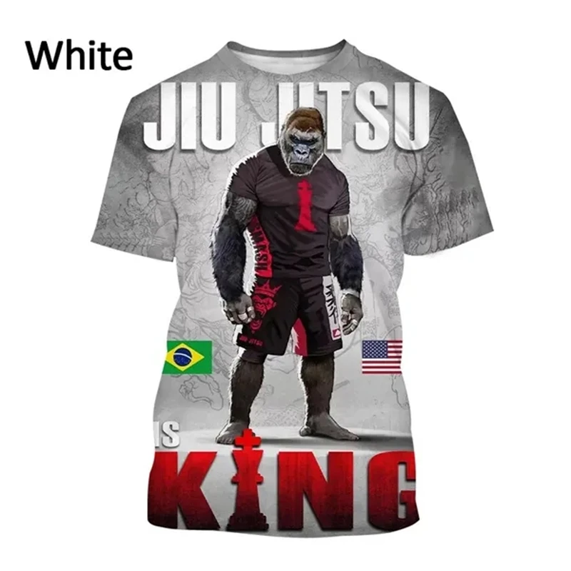 Haut ausschlag Schutz Jiu Jitsu heißen brasilia nischen Jiu-Jitsu Gorilla T-Shirt neue Männer lässig cool bjj Kampf Tier gedruckt Kurzarm Top