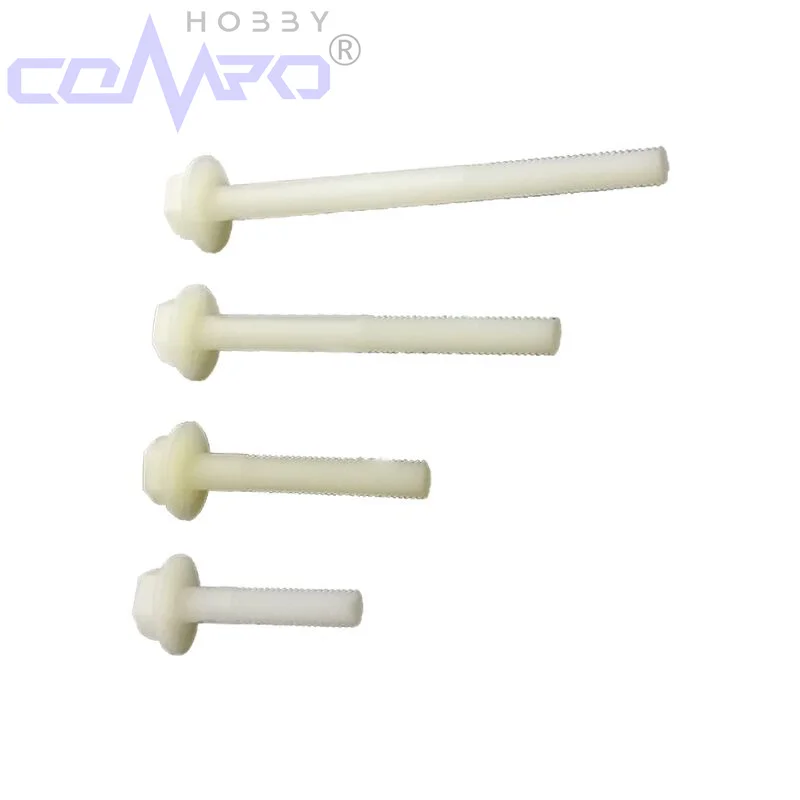 

10 Pcs British Standard Nylon Hexagon Head Screws Set Plastic 1.73 Inch Length Threaded for RC Airplane Model Accessory