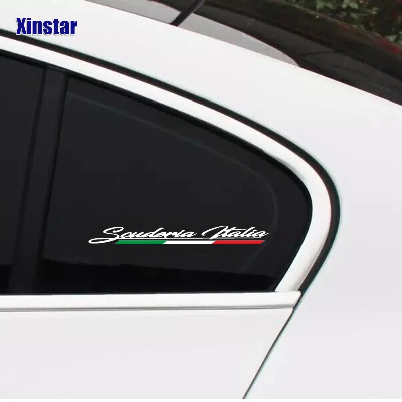 2Pcs Scuderia Italia Car Windows Stickers For Fiat 500 Abarth 595 695 Side Skirt Decal Graphic Accessories