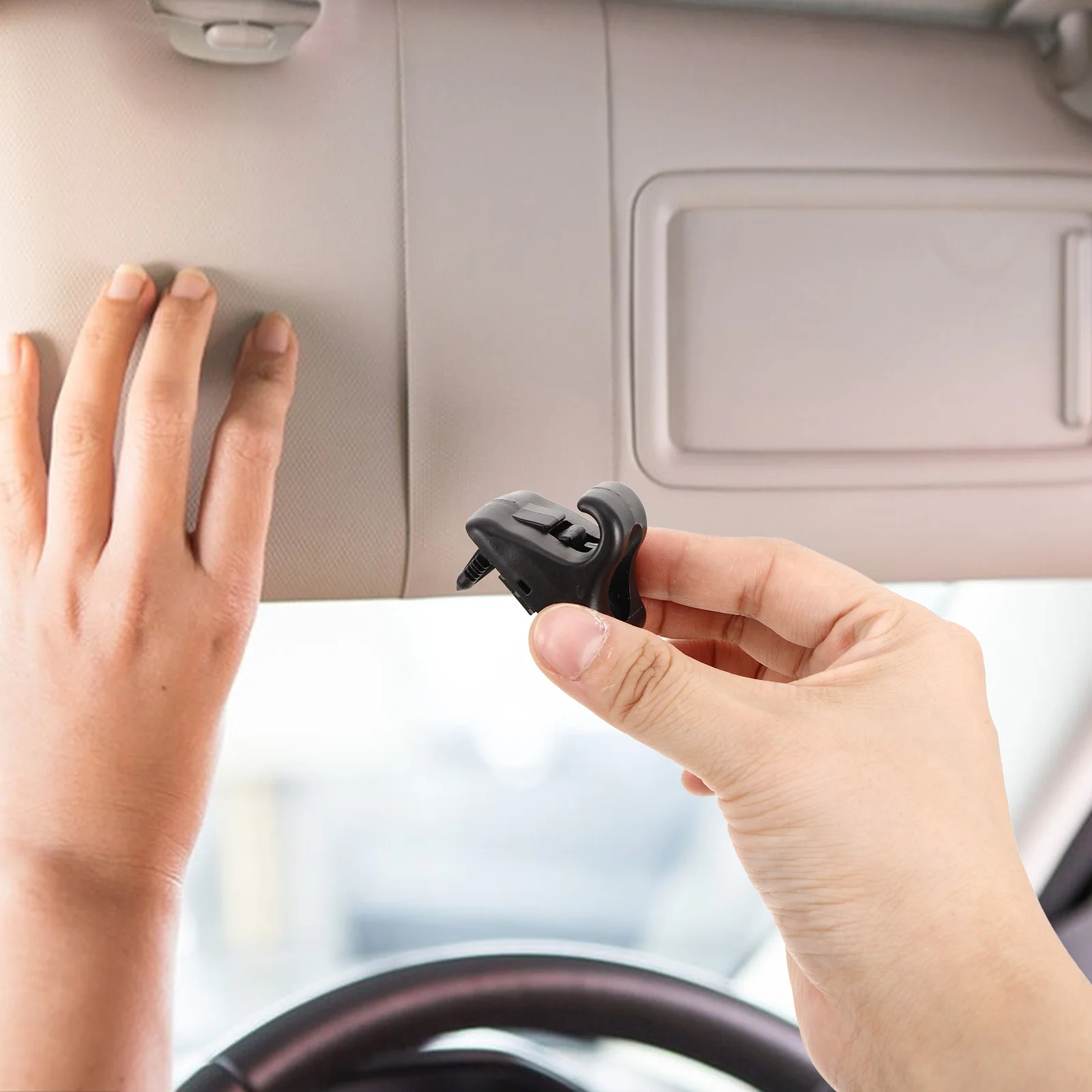 

Black, Universal Car Sun Visor Holder Replacement Repair Kit Durable Anti-Slip Auto Visor Bracket Tight Grip