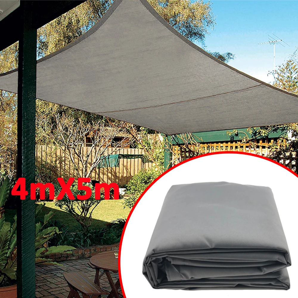 Sun Sail Sun Rain Cover Waterproof Wind Protection UV Protection Rectangle Waterproof Canvas for Garden 4 x 5 m