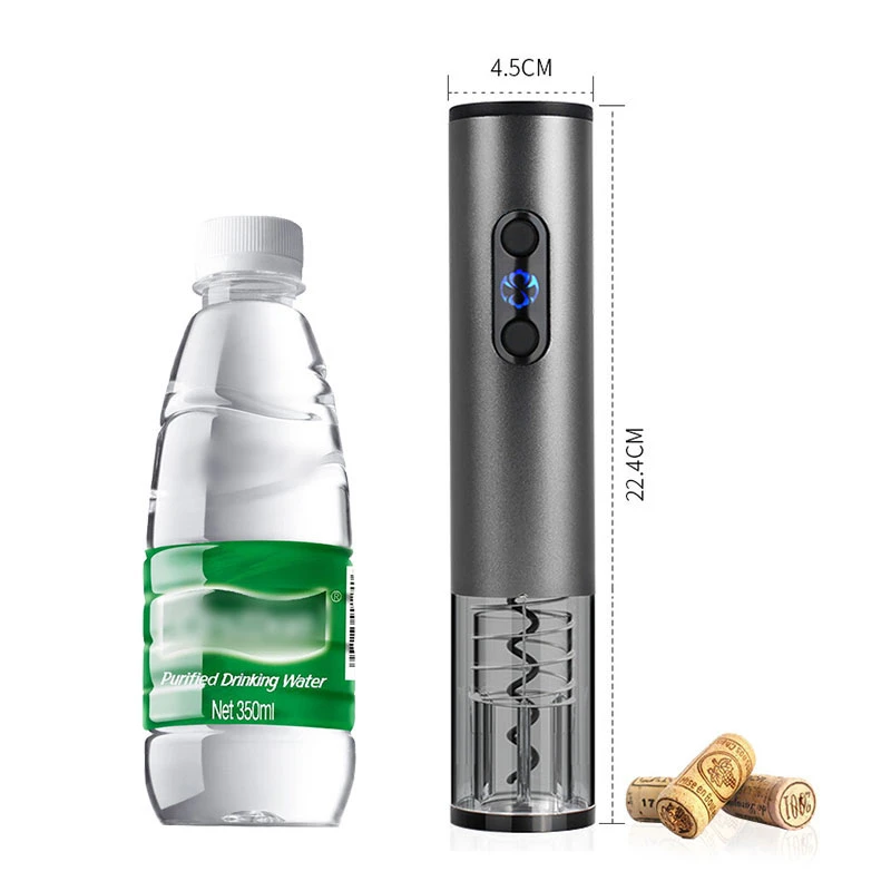 فتاحة النبيذ الكهربائية التلقائي USB قابلة للشحن المفتاح مع قاطع احباط مجموعة فتاحات جرة الزجاجات المعدنية لأدوات بار المطبخ هدية