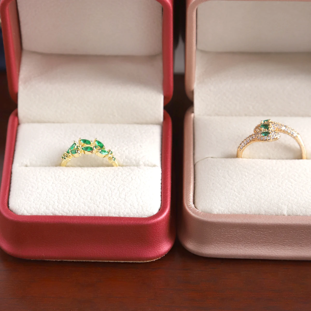 PU Leather Ring Box with Velvet Lining