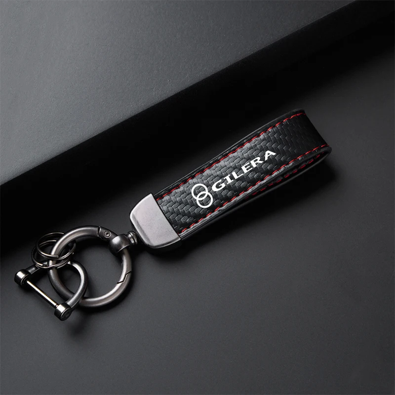 High-Grade Carbon Fiber Motorcycle Keychain Holder Keyring For Gilera GP800 Fuoco Nexus 500 Runner 50 125 200 Accessories
