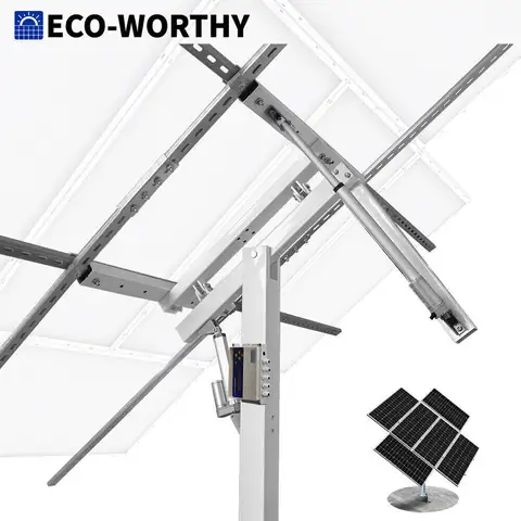 ECO-WORTHY Solar Panel Dual Axis Tracking System (Increase 40% Power) with Tracker Controller for Yard/Farm/Field