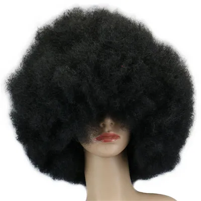 

70s Afro Wigs for Black Women Glueless Wear and Go Wig Curly Afro Puff Synthetic Wigs for Daily and Party Halloween Costume Use