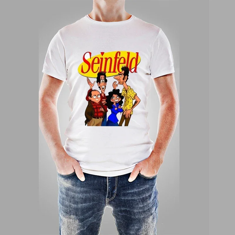 Seinfeld Caricature Tshirt Cartoon Kramer Costanza Elaine Jerry Tees  Women Men Summer  Short-sleev Casual Camisetas javascript: