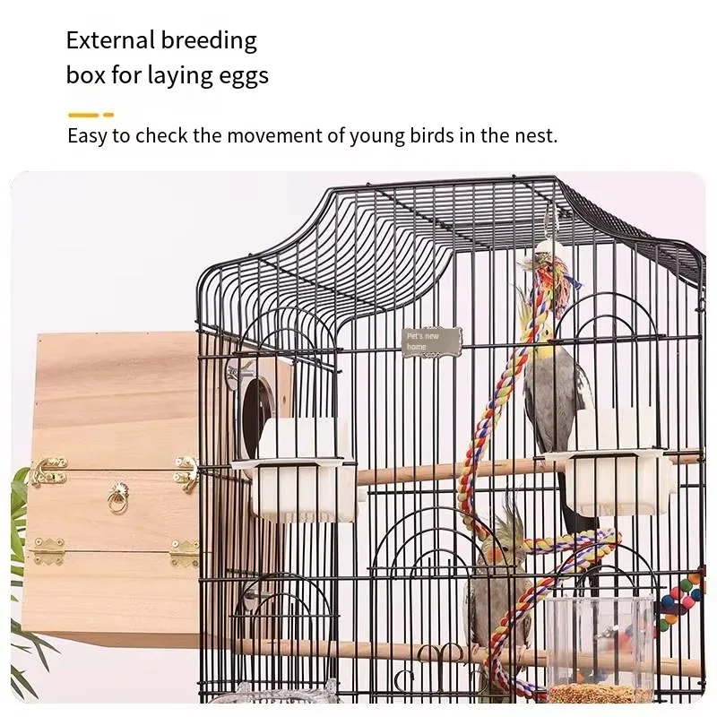 Large Metal Stainless Steel Bird Parrot Cage with Play Top