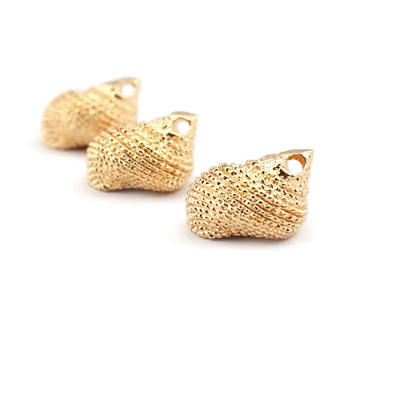 18K Gold Color Brass Conch Seashells Charms Pendants High Quality Diy Jewelry Making Necklace Supplies Necklace Earrings - view 2