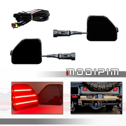 Red LED Car Rear Bumper Reflector Tail /Brake Lights Rear Fog Lights For 2018-up Jeep Wrangler JL Sahara Rubicon MOAB Trims ONLY