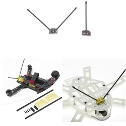 3Pcs V-Shape FPV Antenna Mount Set w/ Receiver Holder - Omnidirectional Tool-Free Swivel & Vibration Damping for DJI O3/ELRS/Gho