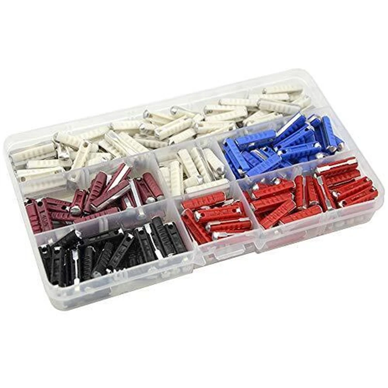 200pcs 5 Kinds Ceramic Fuse Electrical Continental Fuses Assortment Kit 5A 8A 16A 25A 40AMP for Car Two-wheeler