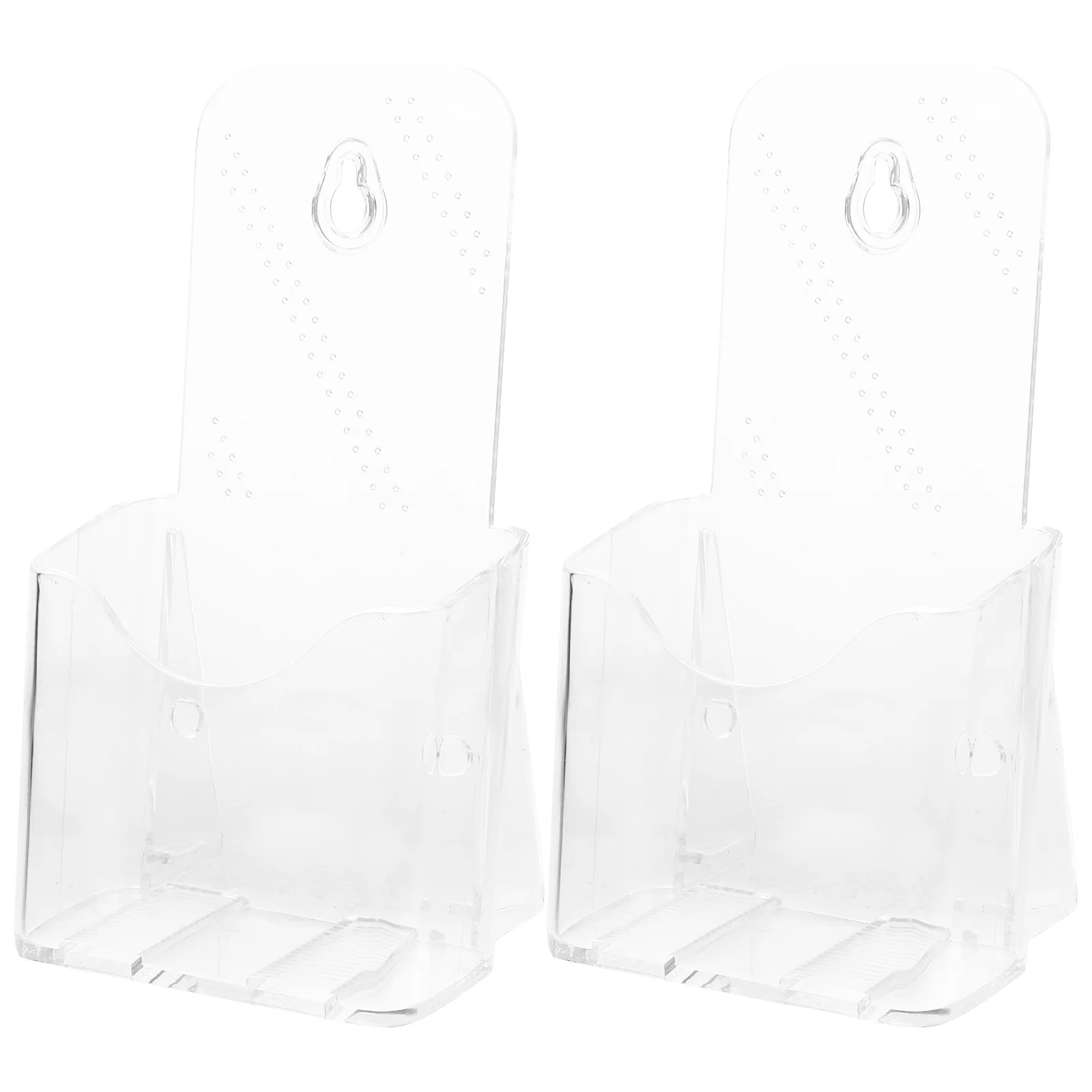 

2Pcs Acrylic Literature Rack Clear Magazine Holder Simple Desk Organizer for Office Study File Brochure Display Stand
