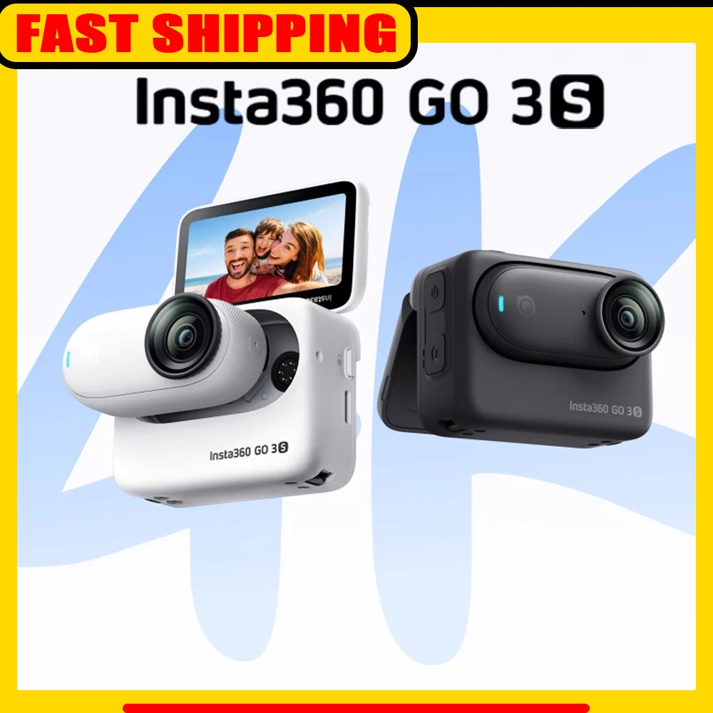 Insta360 GO 3S كاميرا الحركة الصغيرة 4K أسود أبيض 39g 64G 128G Action Pod AI تحرير مقاوم للماء FlowState Insta 360 GO3S أصلي #1