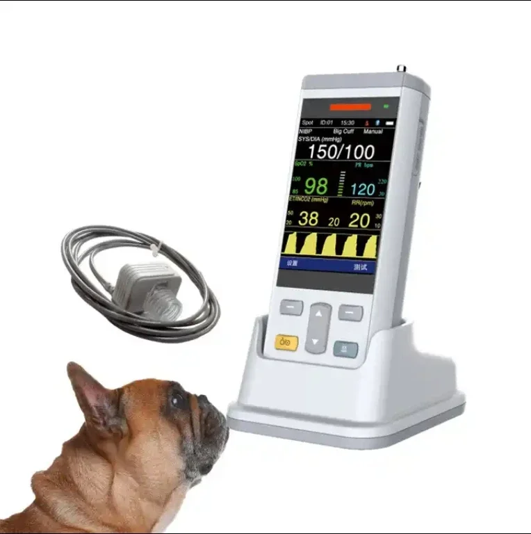 獣医用患者モニタークリニック 動物用ポータブル患者モニター バイタルサインモニター（SpO2、NIBP、体温測定機能付き）