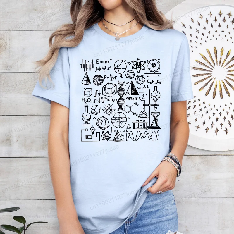 Summer Fashion Women Tshirt Short Sleeve Tshirt Ladies Tee Shirt Top Science Math Chemistry Graphic T-Shirts Camisetas Mujer