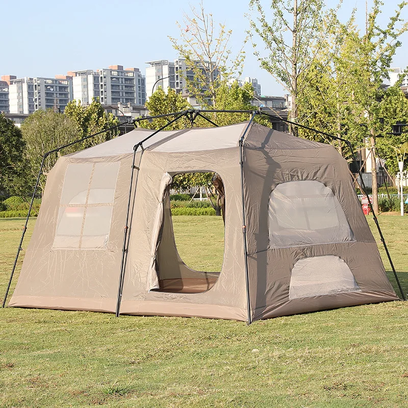 

Automatic Outdoor Tent for Family Moisture-Proof Design Two Rooms One Hall for Camping Picnics Mountaineering Play Made Oxford