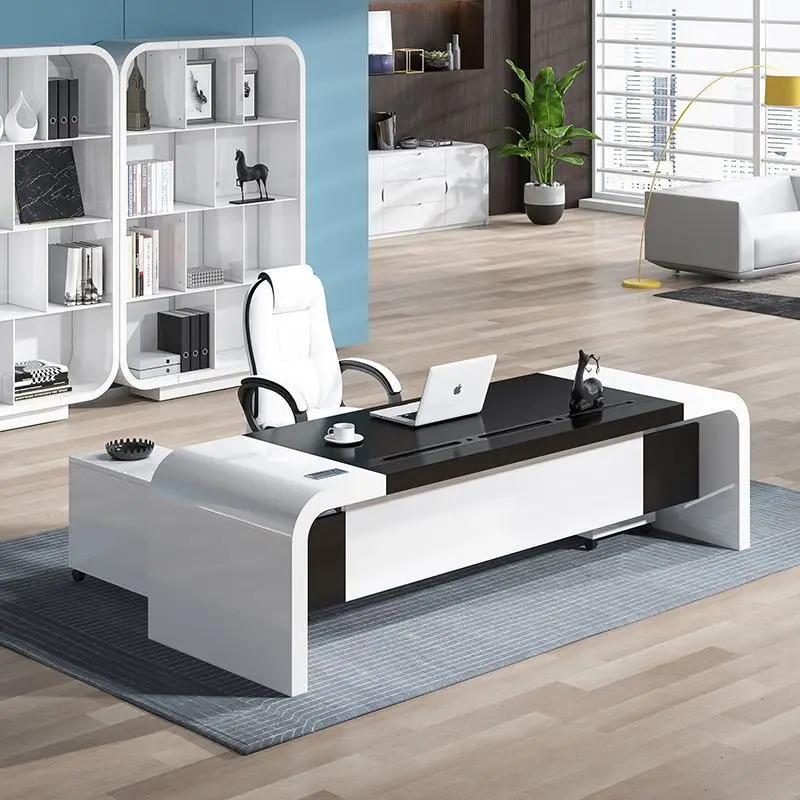 L High-end paint office boss table simple modern president table