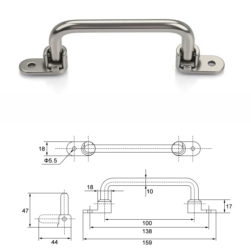 90 Degree Folding Stainless Steel Handle 304 Grade For Toolboxes Distribution Cabinets And Industrial Storage Units