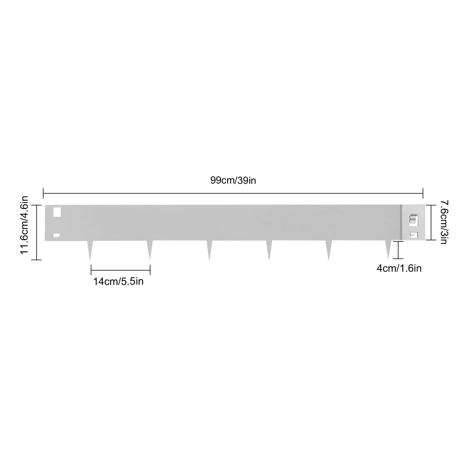 5 件 Steel Lawn Edging, Metal Landscape Edging, 3"X39" Garden Edging Border, 16.25 ft Length Landscaping Metal Edging, Flexible