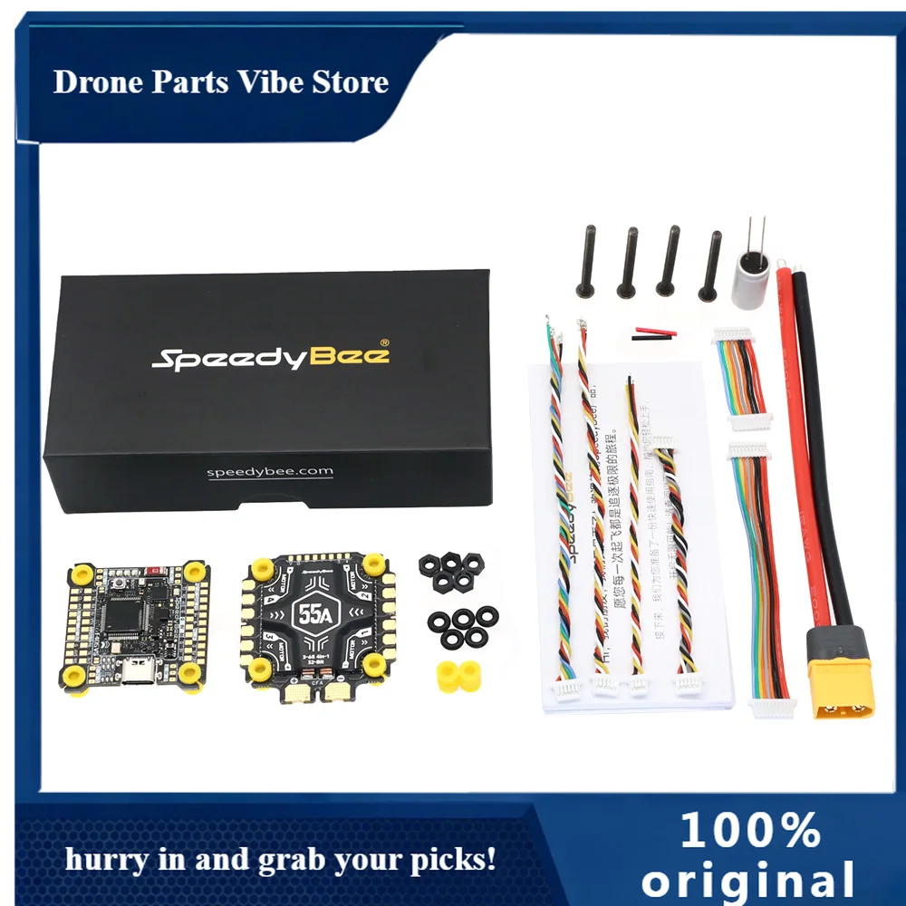 

Полетный контроллер и регулятор скорости в сборе APSpeedyBee F405 V5 OX32 55A для моделей самолетов, контроллер F405 и регулятор скорости 4-в-1 55A для FPV дронов