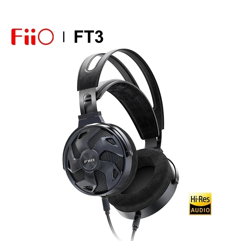 FiiO FT3 60mm Large Dynamic Driver Over-Ear Headphone Hi-Res Audio Open-Back Wired Headset 350 Ohm 3.5/4.4 /6.35 Plug