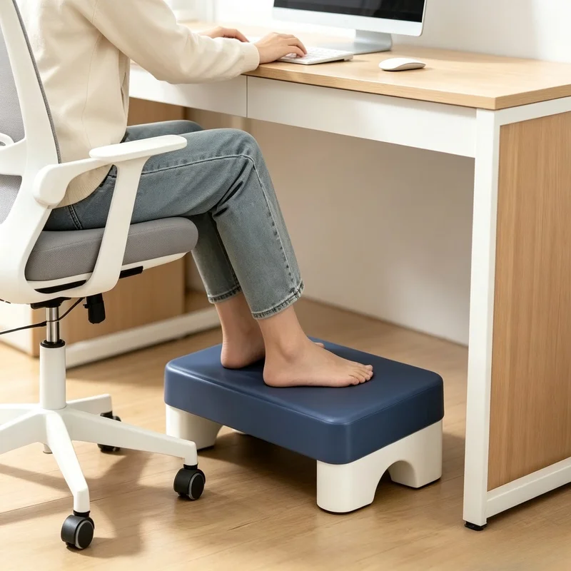 Ergonomic PP Under Desk Foot Rest Space Saving Comfortable Foot Stool For Office Desk Study Sofa & Home Use