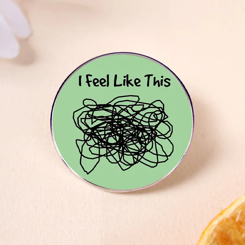 I Feel Like My Brain Is A Tangled Mess Fashionable Brooches Humorous English Pins Metal Badges Interesting Accessories