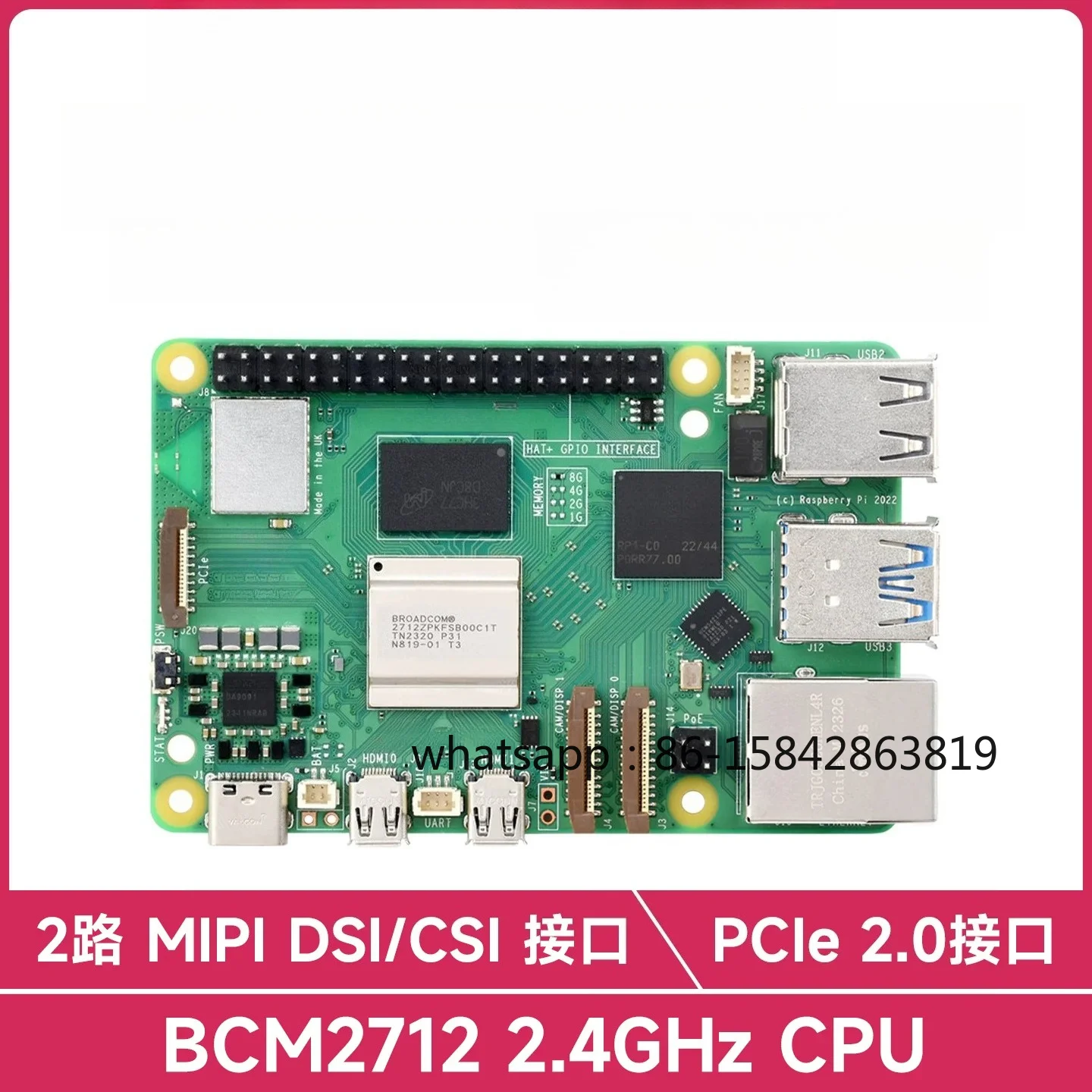 Raspberry Pi Quinta Generación 4/8/16 GB BCM2712 Kit de Nueva Edición Disponible
