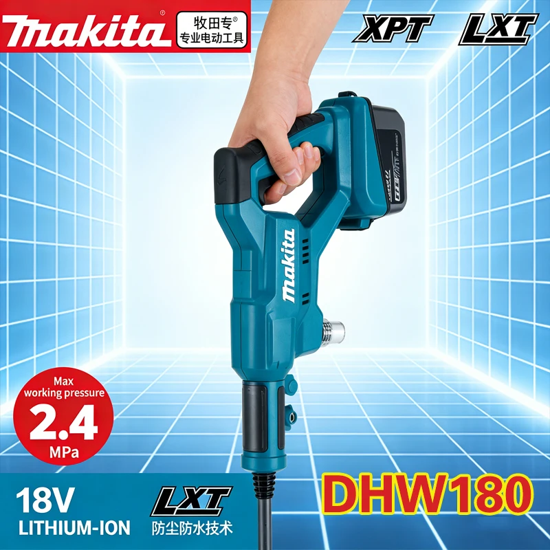 

Makita DHW180 Battery High Pressure Washer 18V Cordless Portable Cleaning Device High Flow Rate Power Tool