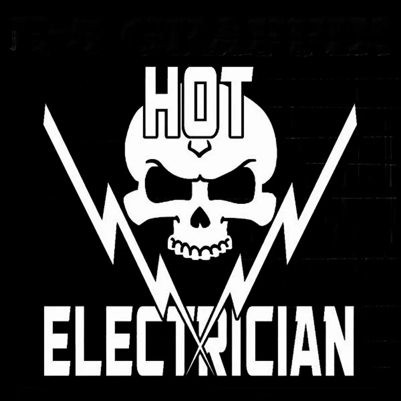 Popular Personality Electrician Skull Power Transformer Lineman Pvc Cool Decal Sticker Car Sticker Black/white, 14cm*15cm