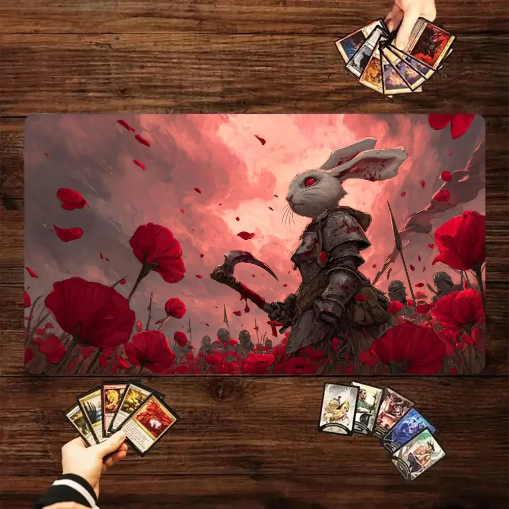 

Cold-blooded rabbit warrior Magic Card Battle Mat MTG Playmat Anti-slip Base 35X60CM gathering gaming mat Board Game Mat for TCG