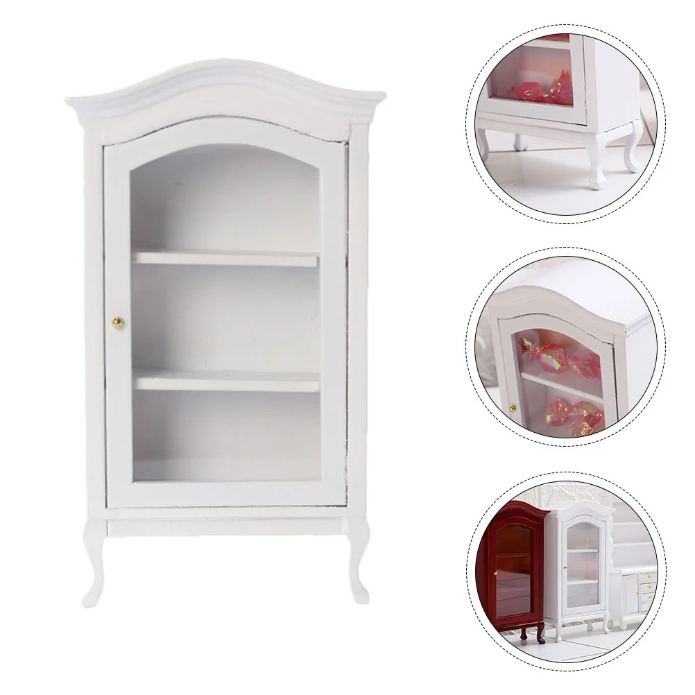 1:12 Handmade Miniature Cabinet Model Furniture Figure Dollhouse Mini Miniature Ornament Cabinet Model White Color