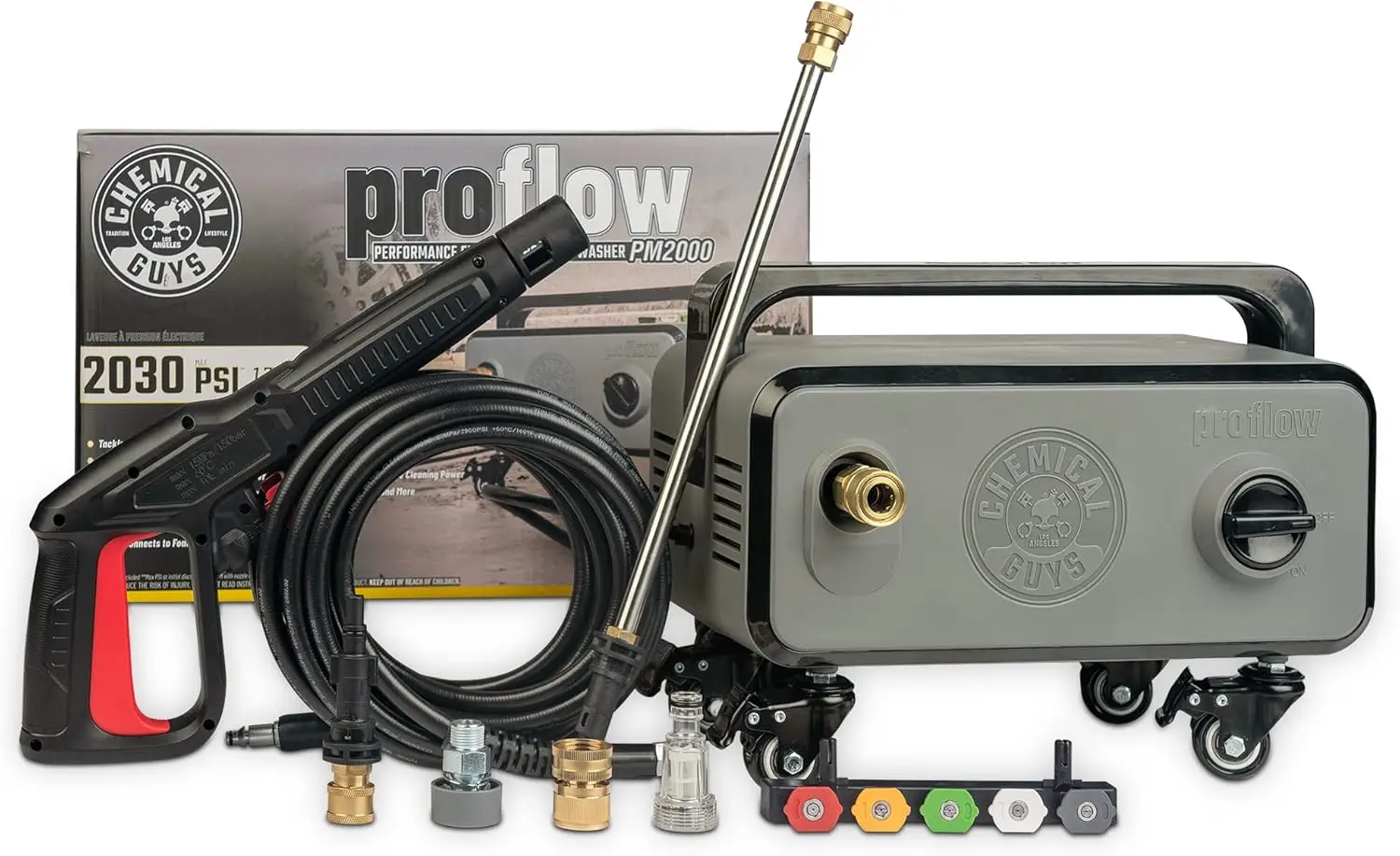 Guys EQP408 ProFlow Performance Electric Pressure Washer PM2000, 14.5-Amp, 2030 Max PSI, Max 1.77 GPM, Includes 5 Full