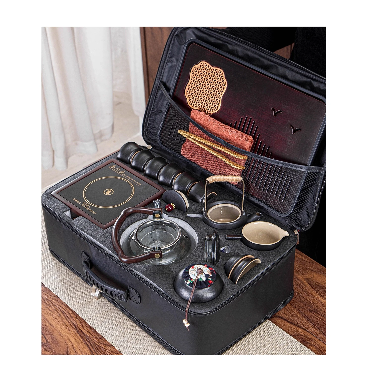 

Outdoor car enclosure stove tea making electric ceramic stove portable travel tea set household health pot kung fu tea set