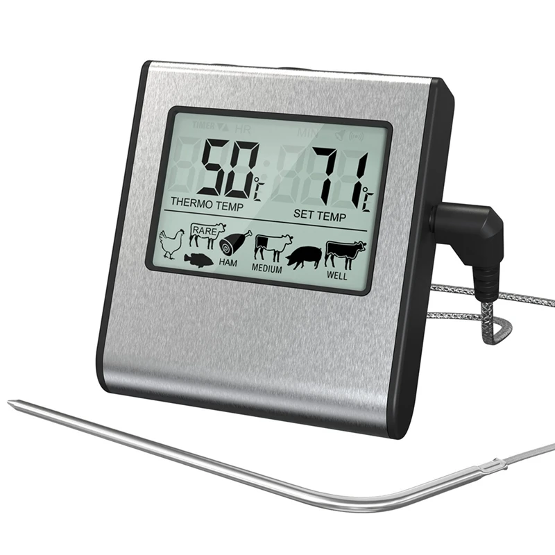 Digital Meat Thermometer With Probe For Cooking LCD Display Food Electronic Temperaturemeter For Grill, Kitchen Use