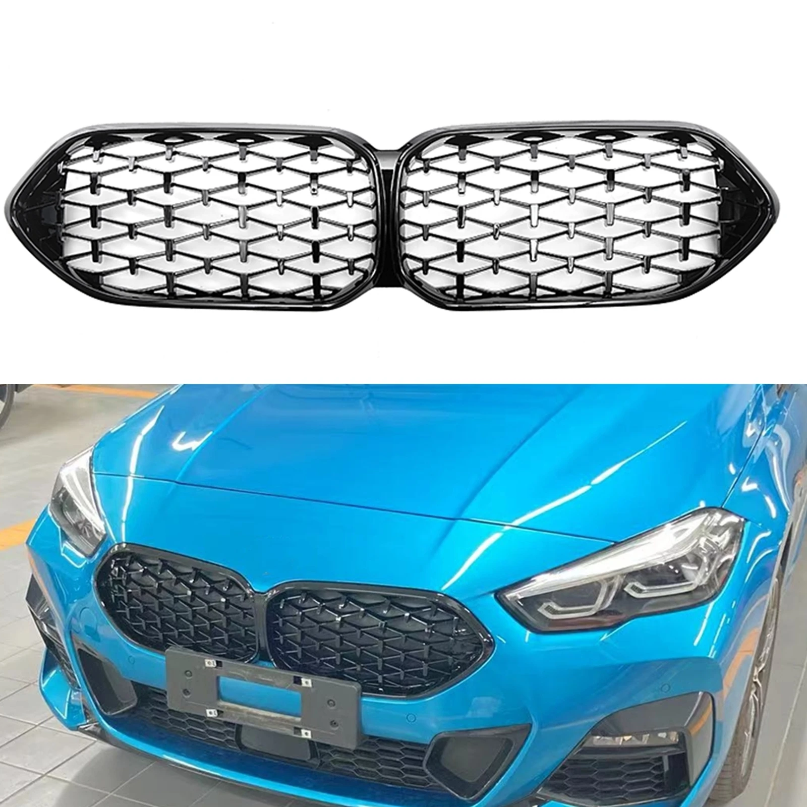 

Front Kidney Grille For BMW 2 Series F44 2020-2022 220i 230i Car Upper Bumper Intake Hood Mesh Black Racing Grills Grid