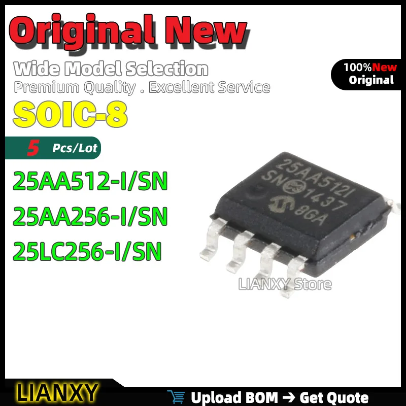 5Pcs SOIC-8 25AA512…