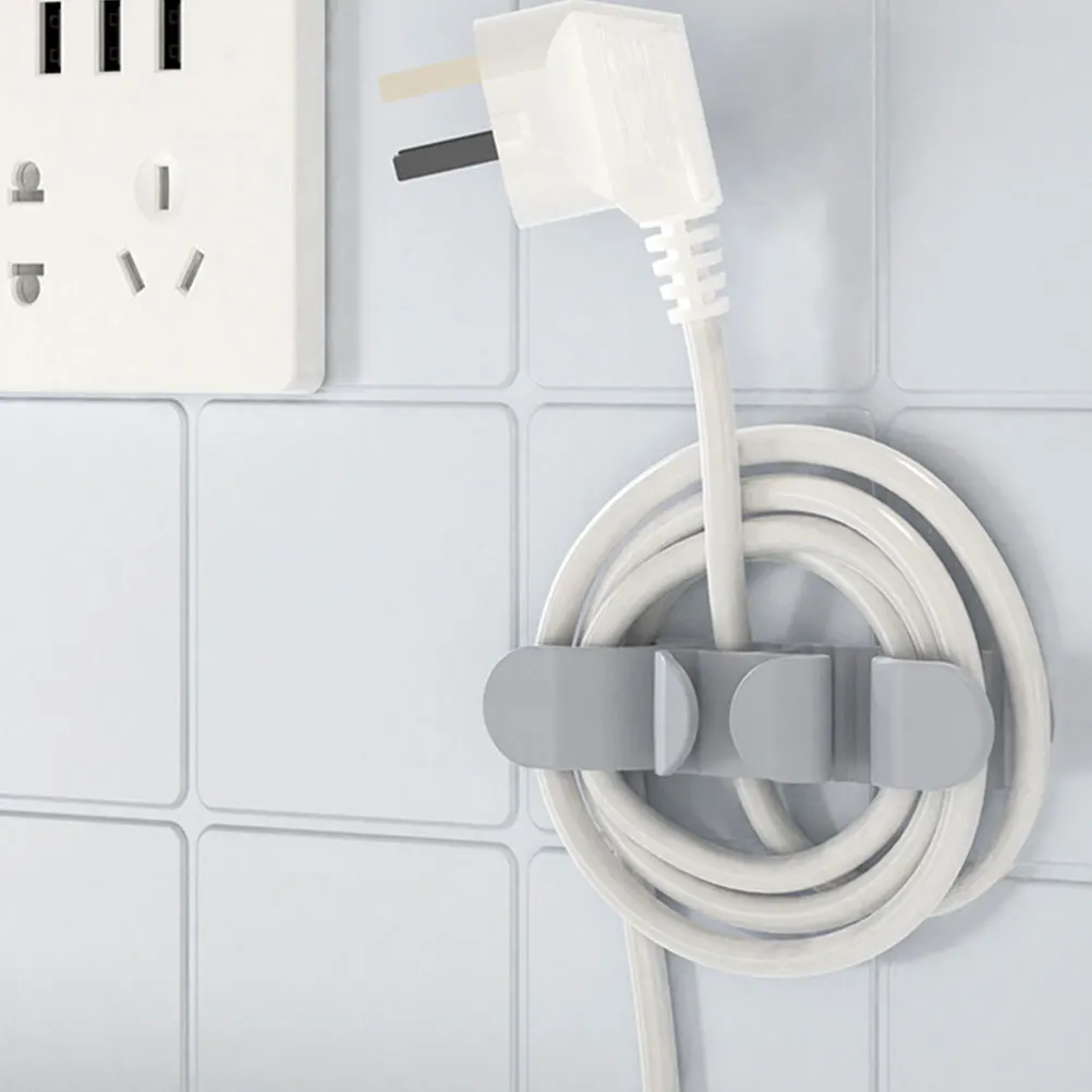 

6 pcs Power Cord Organizer Wire Appliance Holder Stick on Kitchen Winder White Gray Black Colors Multipurpose Safe Material