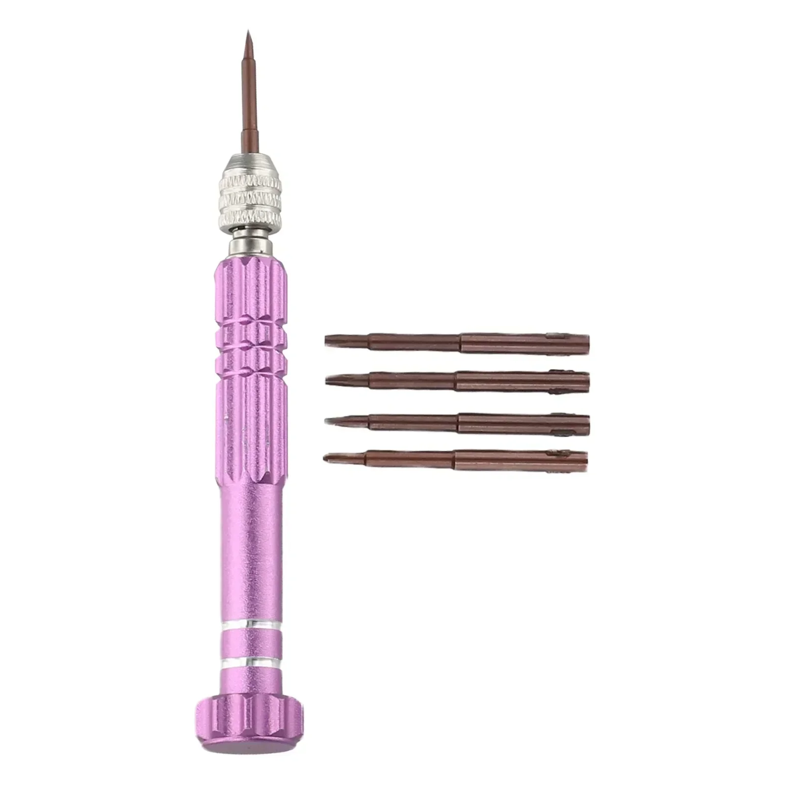 

Screwdriver Aluminum Alloy Screwdriver Kit with Non Slip Stripes and 5 Bits for Phone Watch and For Computer Repair