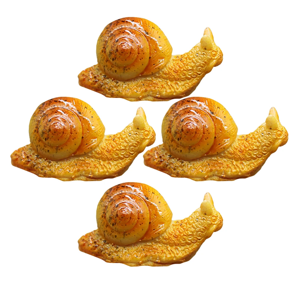 

4pcs Realistic Artificial Snail Figurines Micro Landscape Decor Bonsai Terrarium Garden Resin Ornaments Home Mini Statue Moss