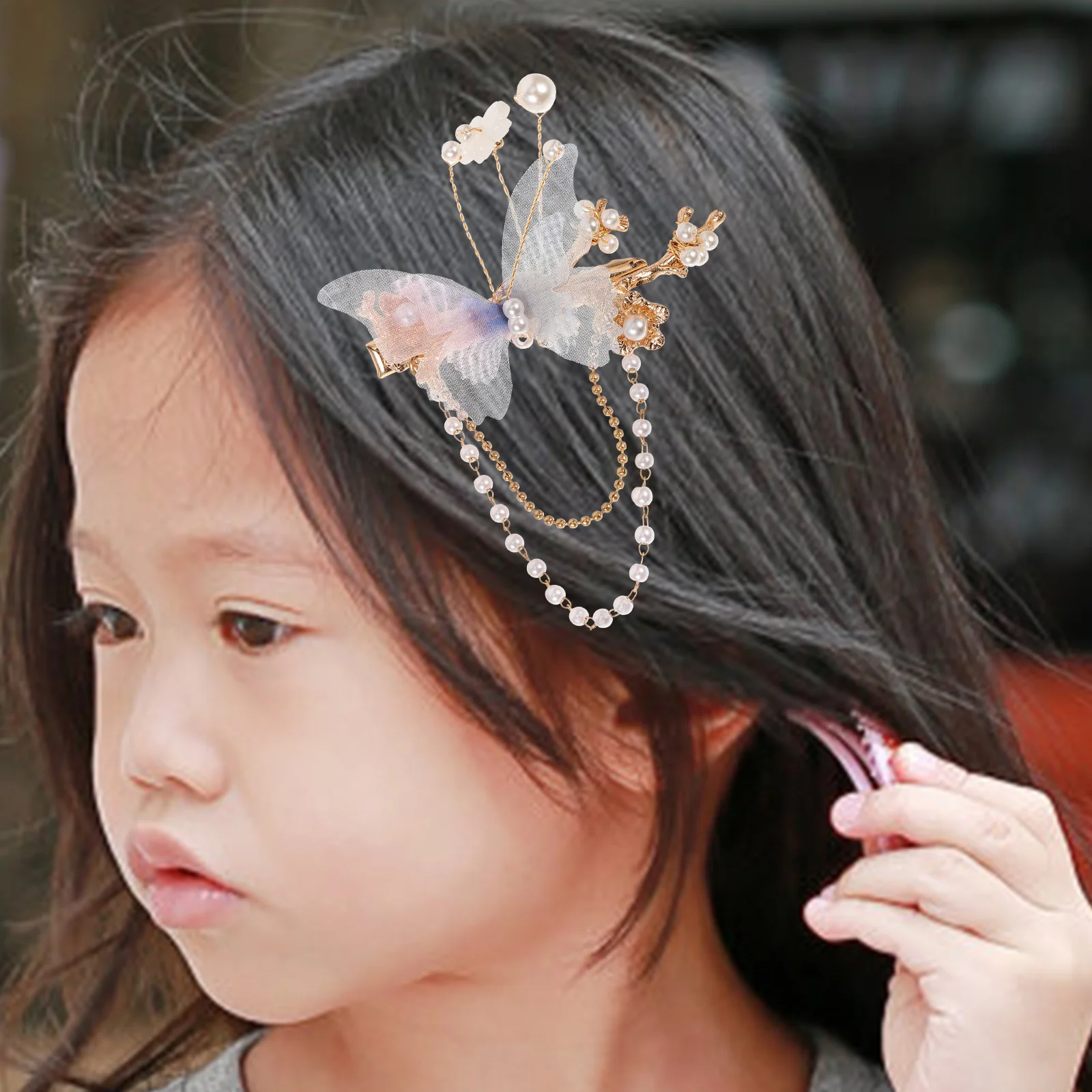 

2Pcs Butterfly Hair Clip Delicate Colors Lightweight Comfortable Hair Accessories for Women Birthday Party Prom Long-Lasting