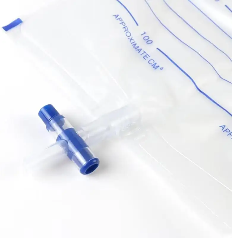 Men's latex catheter set, urinary bag with catheter, latex condom, 2000 ml urinary bag with anti-reflux valve