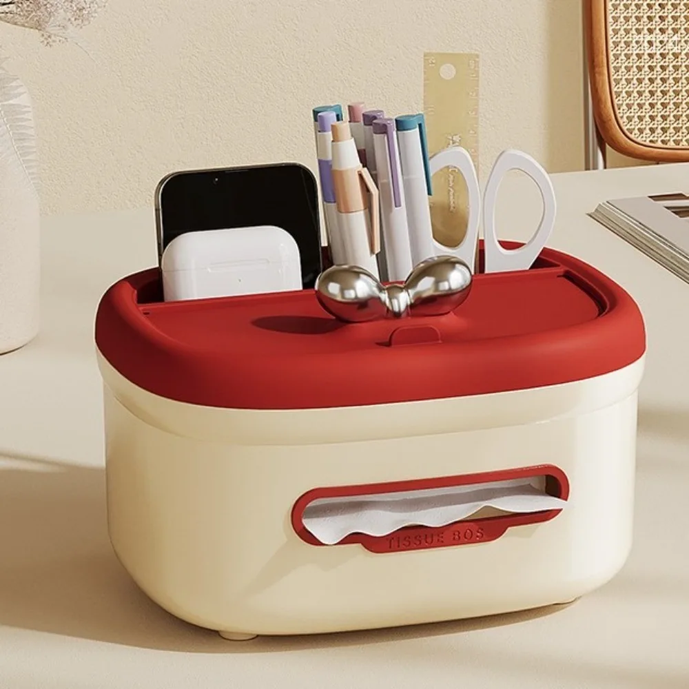 

Modern Anti-Slip Base Tissue Box Exquisite Plastic Remote Control Storage Box Household Desktop Storage Box Home Use