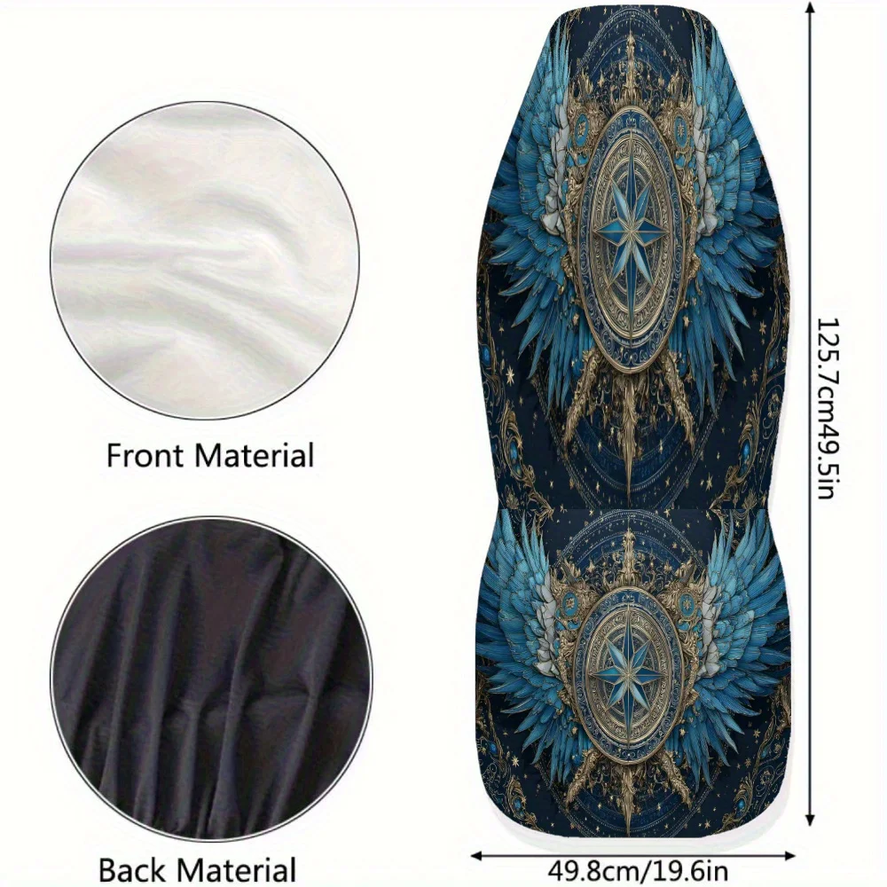 قطعتان من فن البوصلة السماوية، أغطية مقاعد السيارة المطبوعة للنساء والرجال، واقي المقاعد الأمامية للسيارات العالمي يناسب السيارة وسيارات الدفع الرباعي