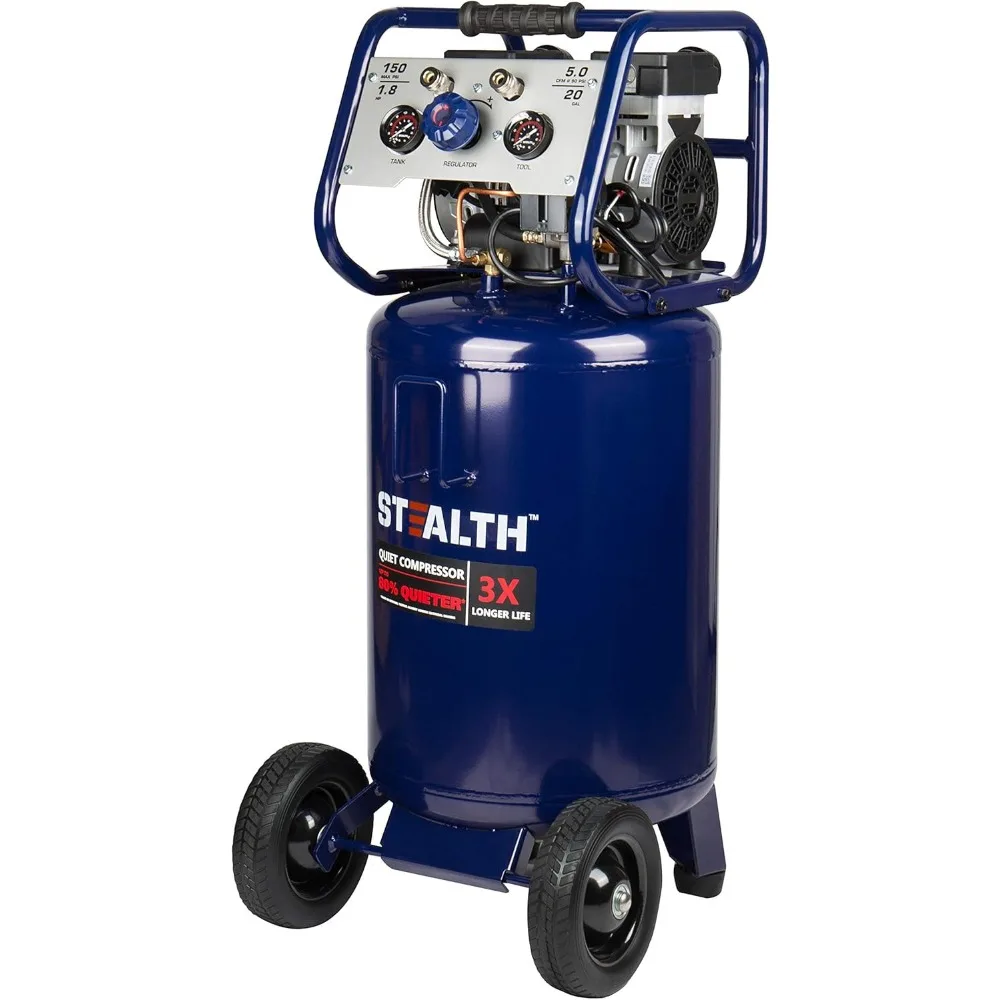 20 Gallon Ultra Quiet Air Compressor Oil-Free Peak Air Compressor Silent Portable Long Life Electric Air Compressor