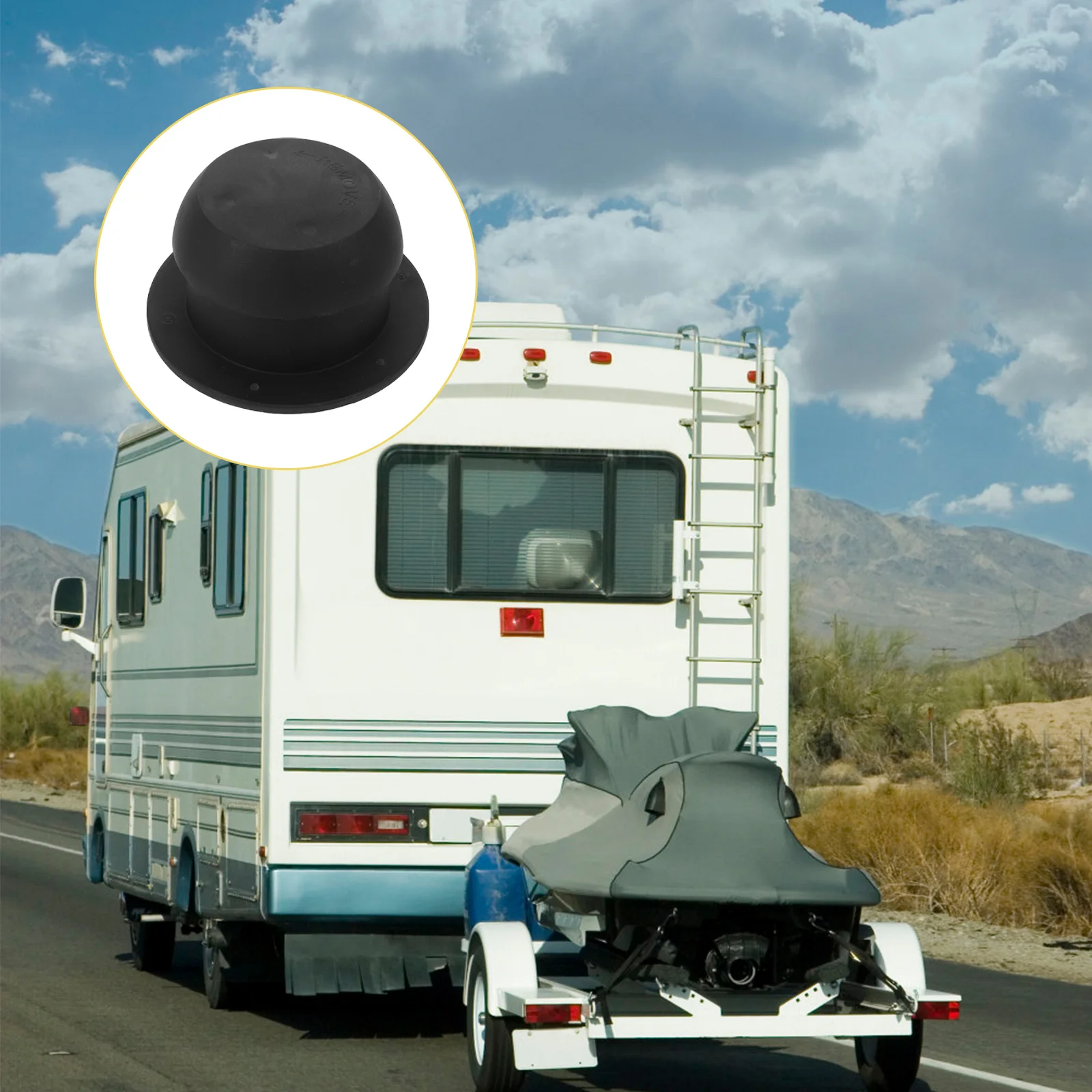 

Rv Mushroom Vent Cap Black Round Trailer Roof Vent Cover For Motorhome Plumbing Exhaust Durable Waterproof Dustproof