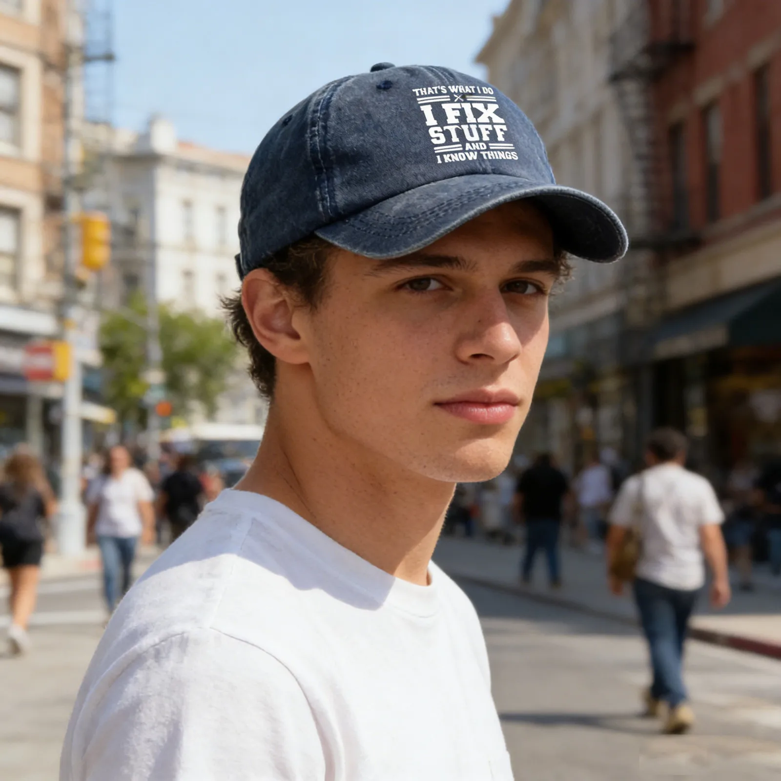 Vintage Funny Baseball Cap That's What I Do I Fix Stuff And I Know Things Hat