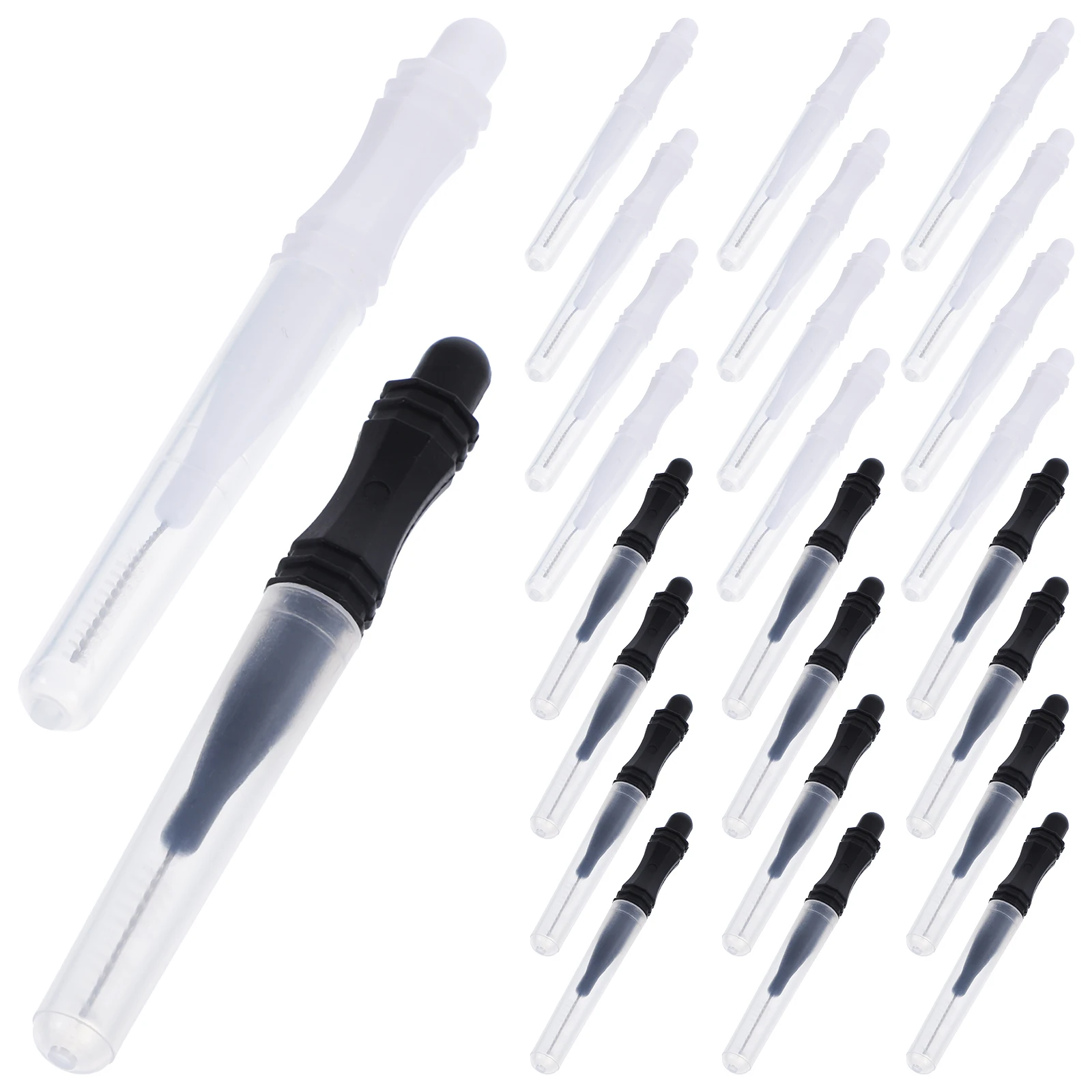 

60 pcs Eyebrow Brush with Cap Brow Lamination Tool Chemical Fiber Spoolies Black White Each Practical Safe Lightweight